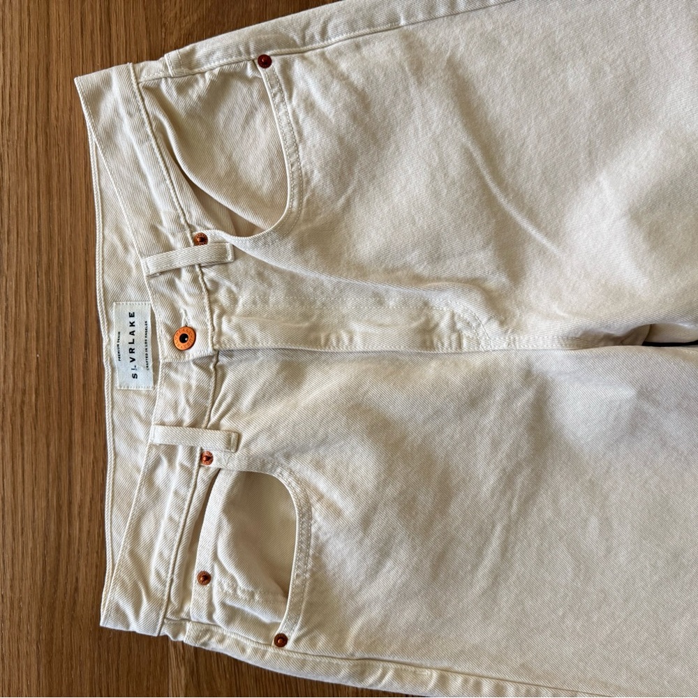 SLVRLAKE *NWOT* London Jeans in Ecru - Picture 8 of 10
